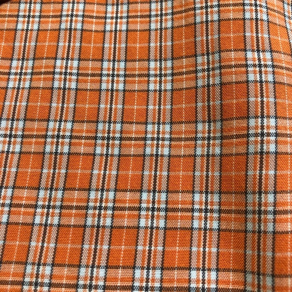 The North Face Mens Short Sleeve Orange plaid button down shirt Large - Picture 3 of 12